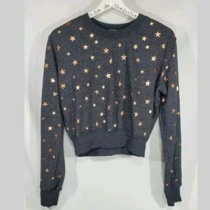 Spiritual Gangster Rose Gold Star Print Sweatshirt